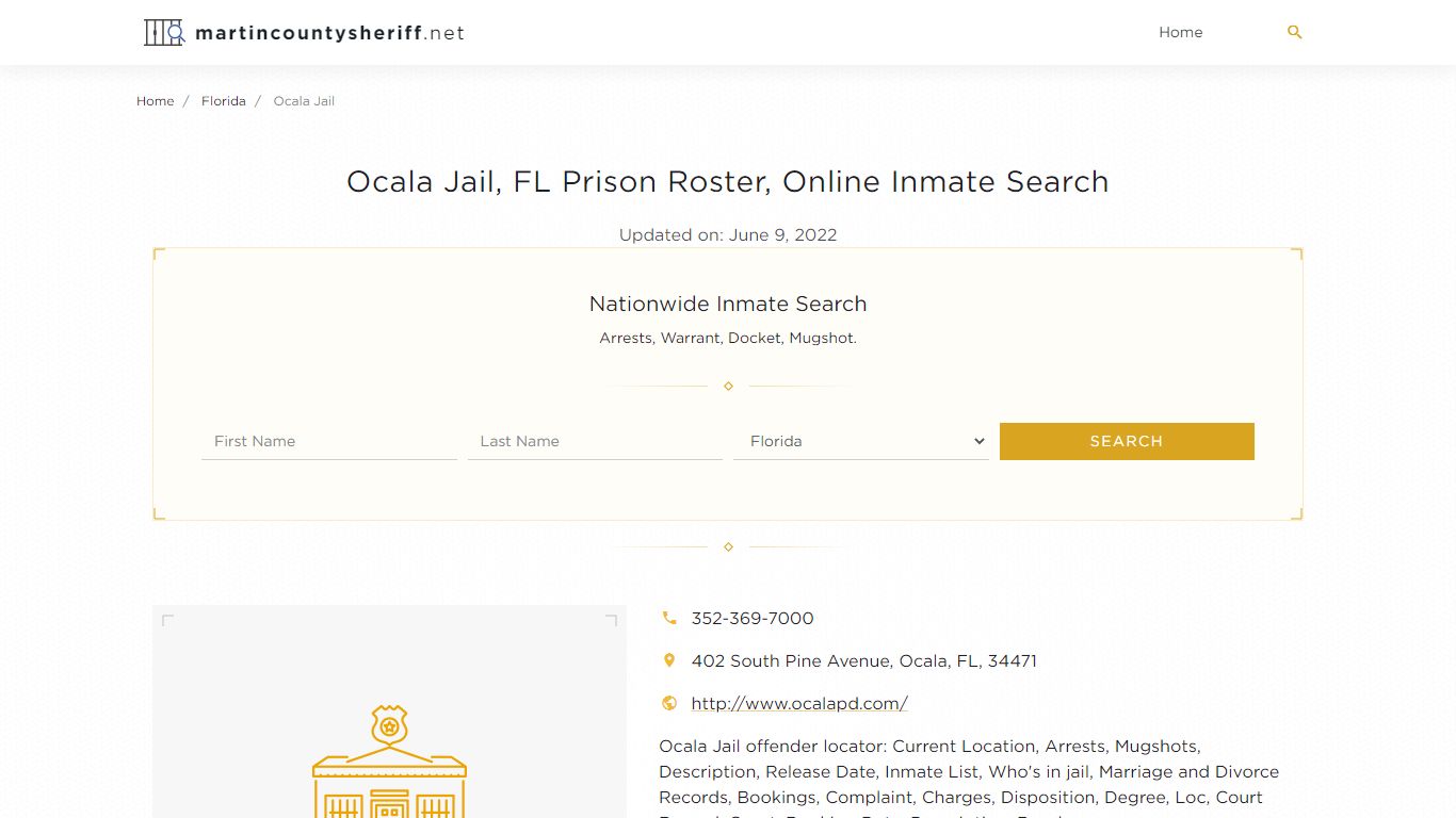 Ocala Jail, FL Prison Roster, Online Inmate Search