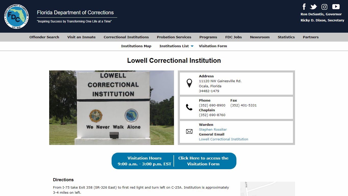 Lowell Correctional Institution -- Florida Department of Corrections